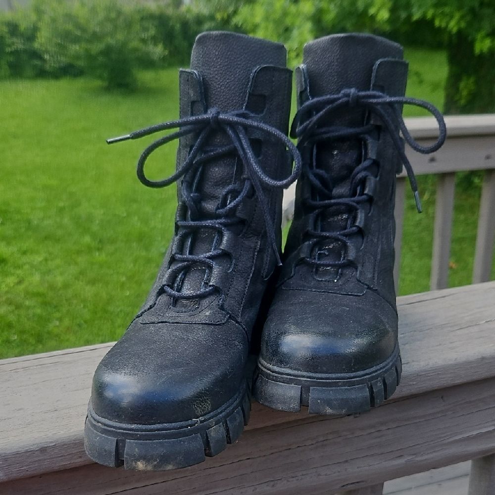 Eric Michael Black Combat Moto Boots